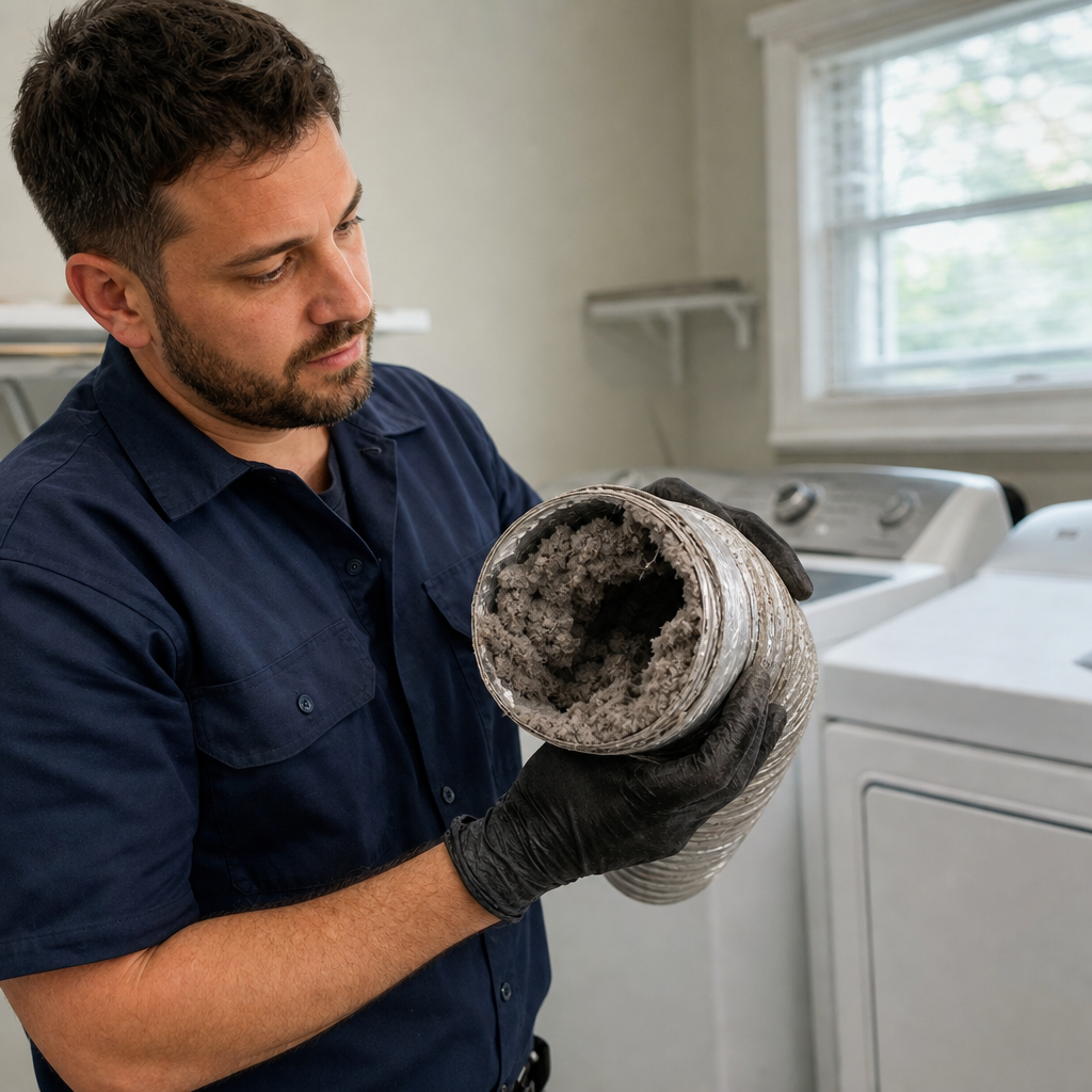 Illustration for dryer vent cleaning in University