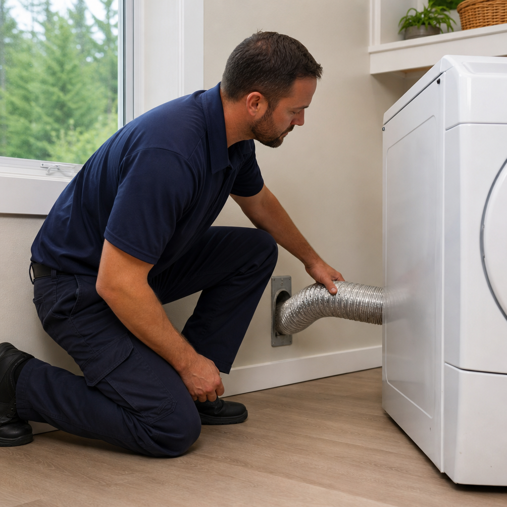 Illustration for dryer vent cleaning