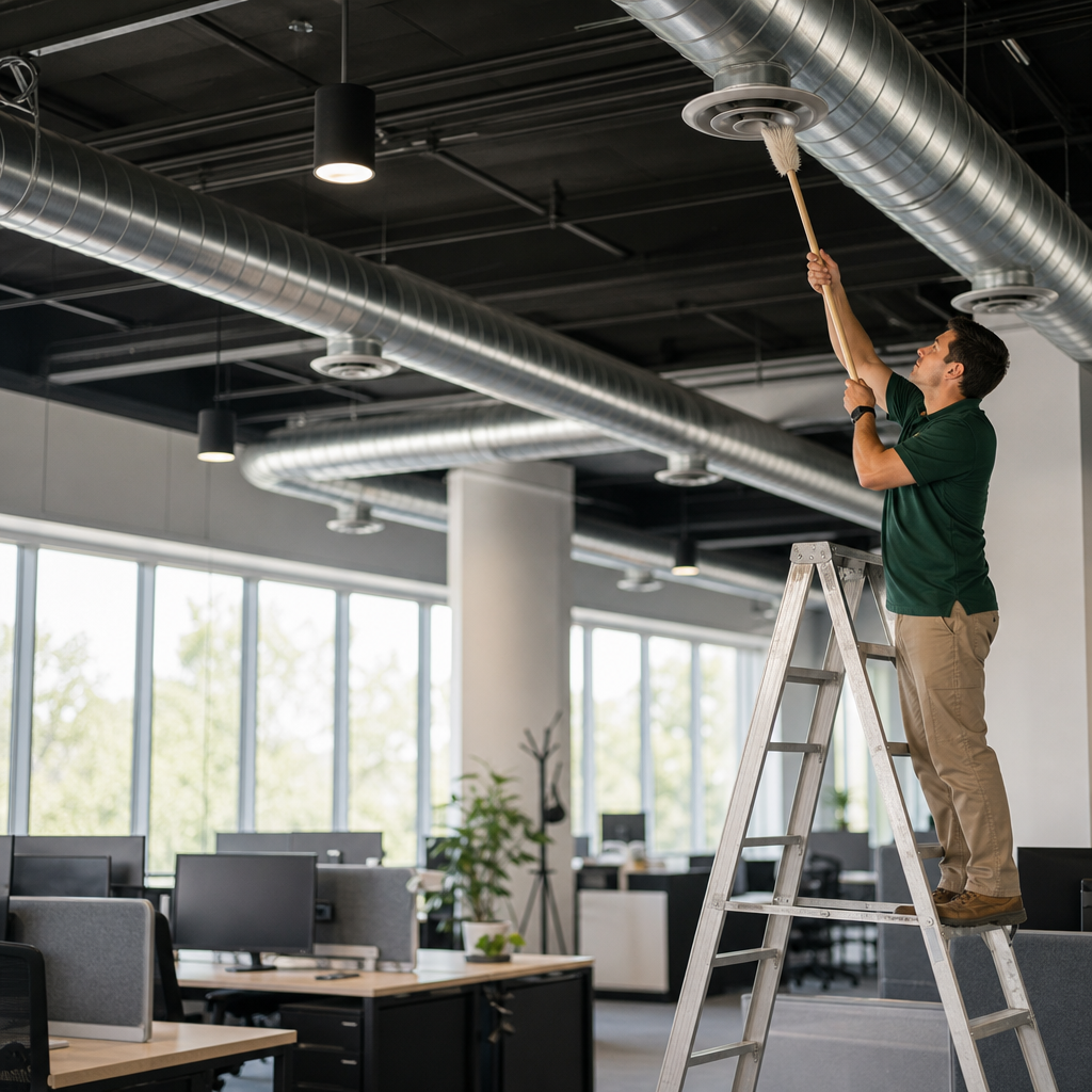 Illustration for office building duct cleaning
