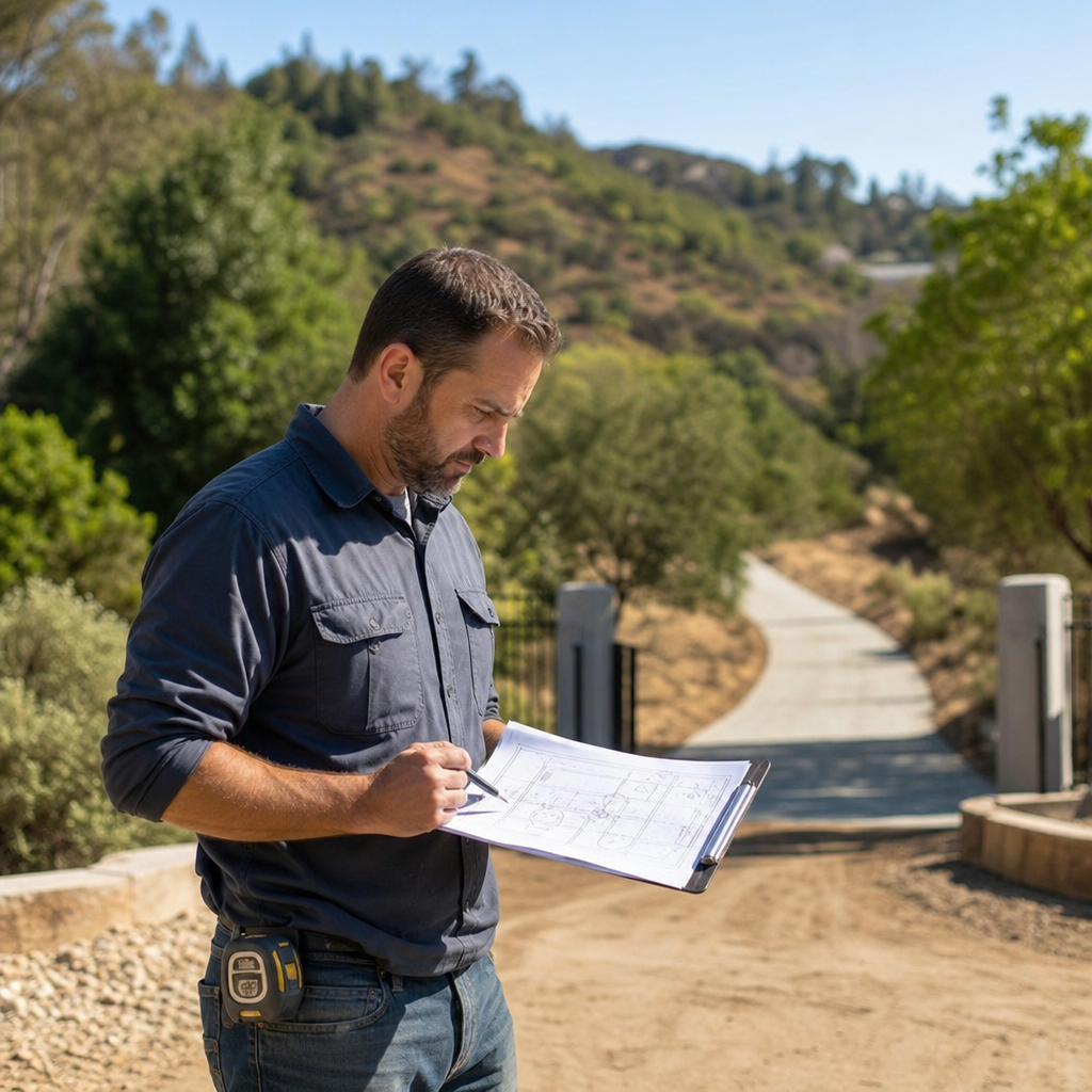 Illustration for driveway gate installation in Topanga