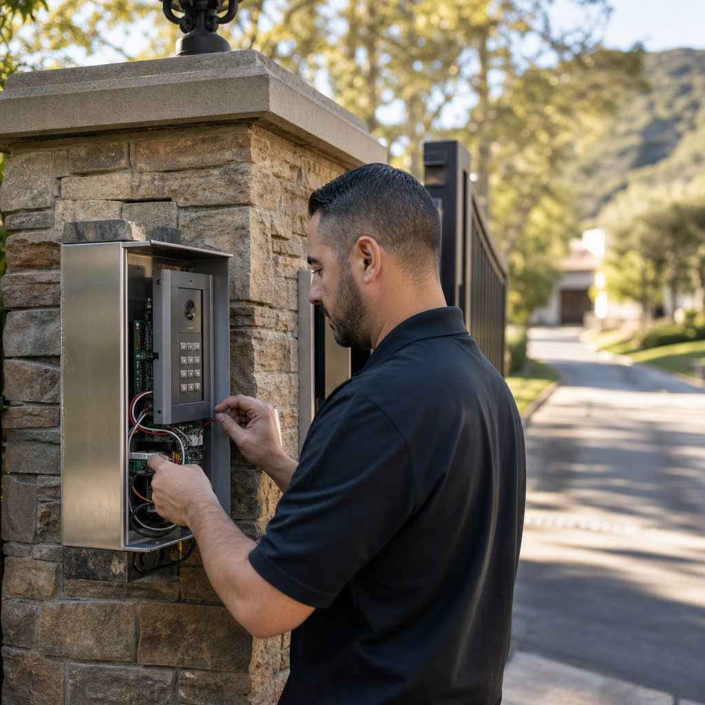 Illustration for gate intercom installation in Calabasas