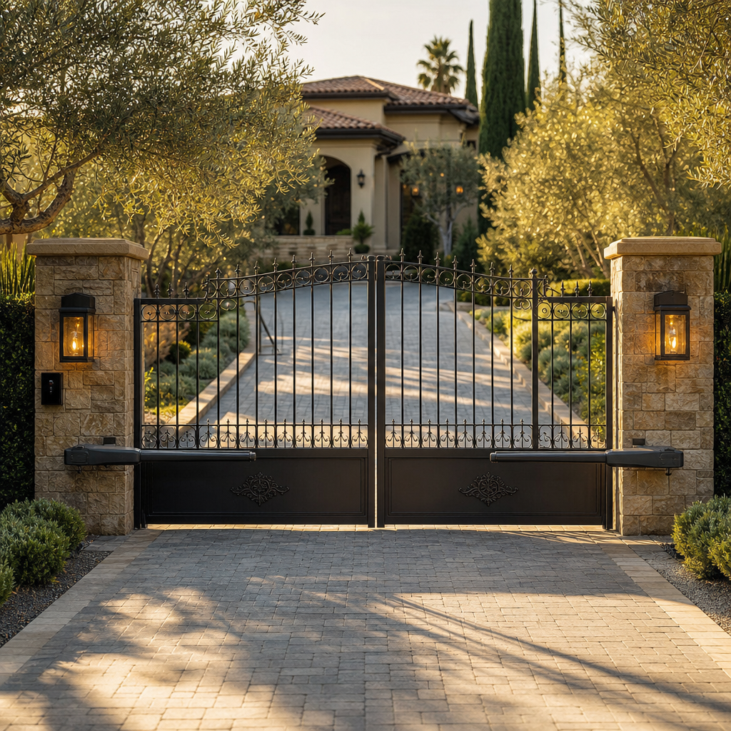 Illustration for automatic gate opener installation in Encino
