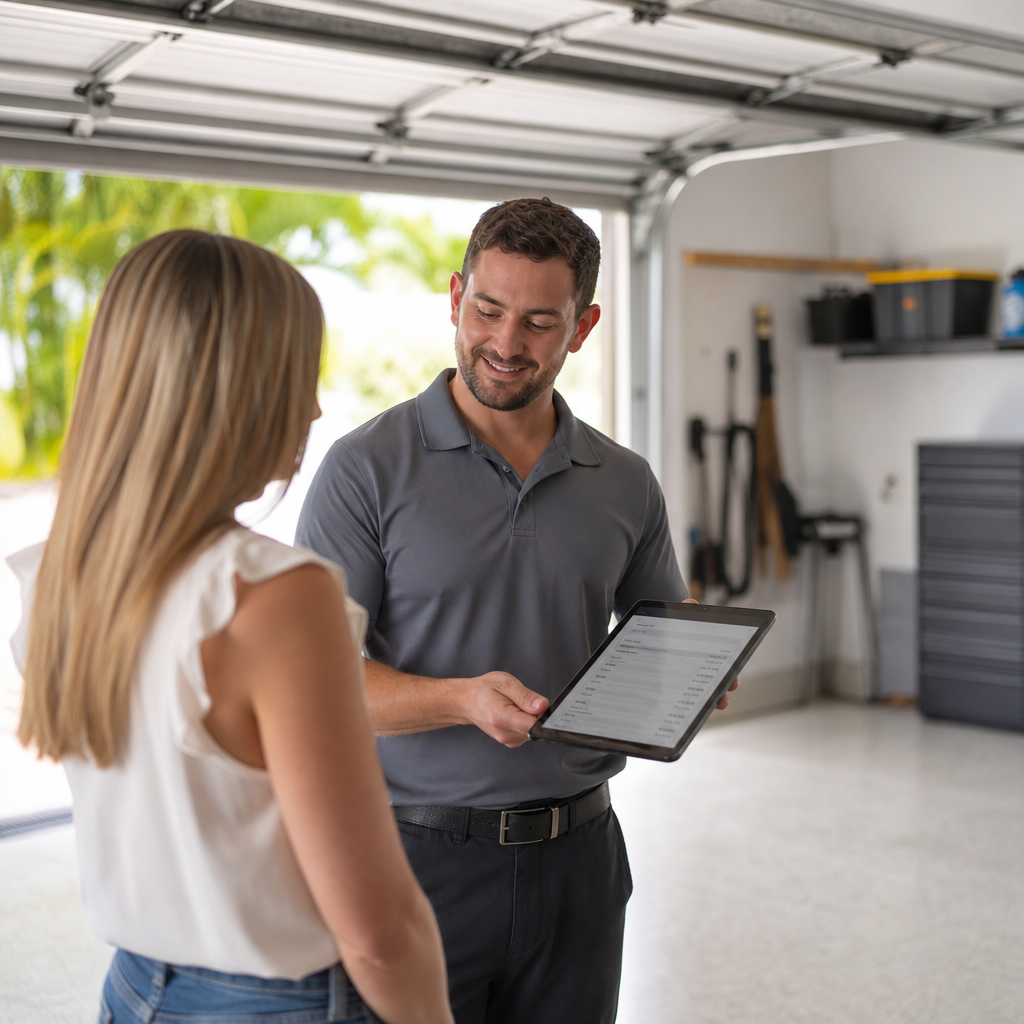 Illustration for garage door repair in Key Biscayne