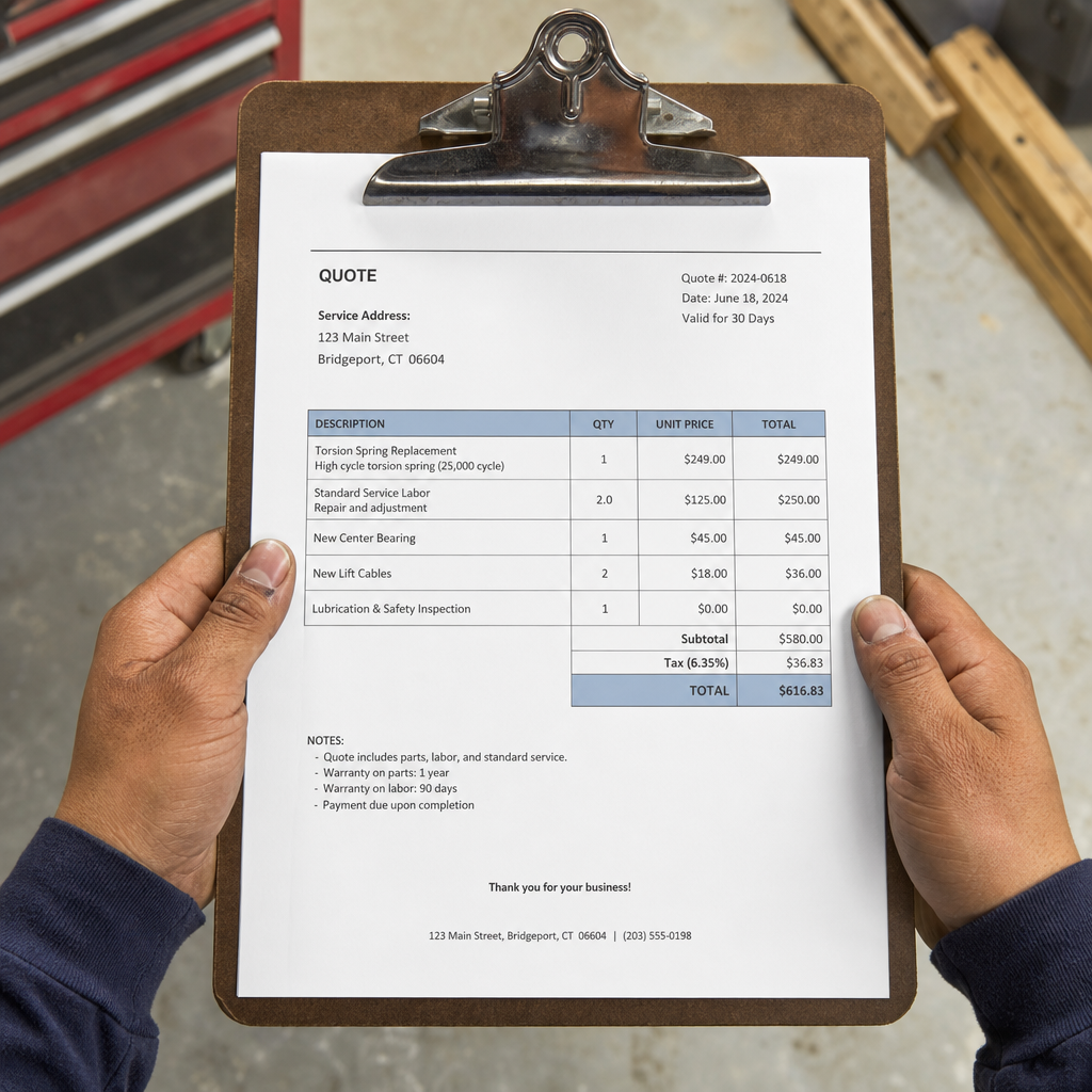 Illustration for Bridgeport garage door estimates