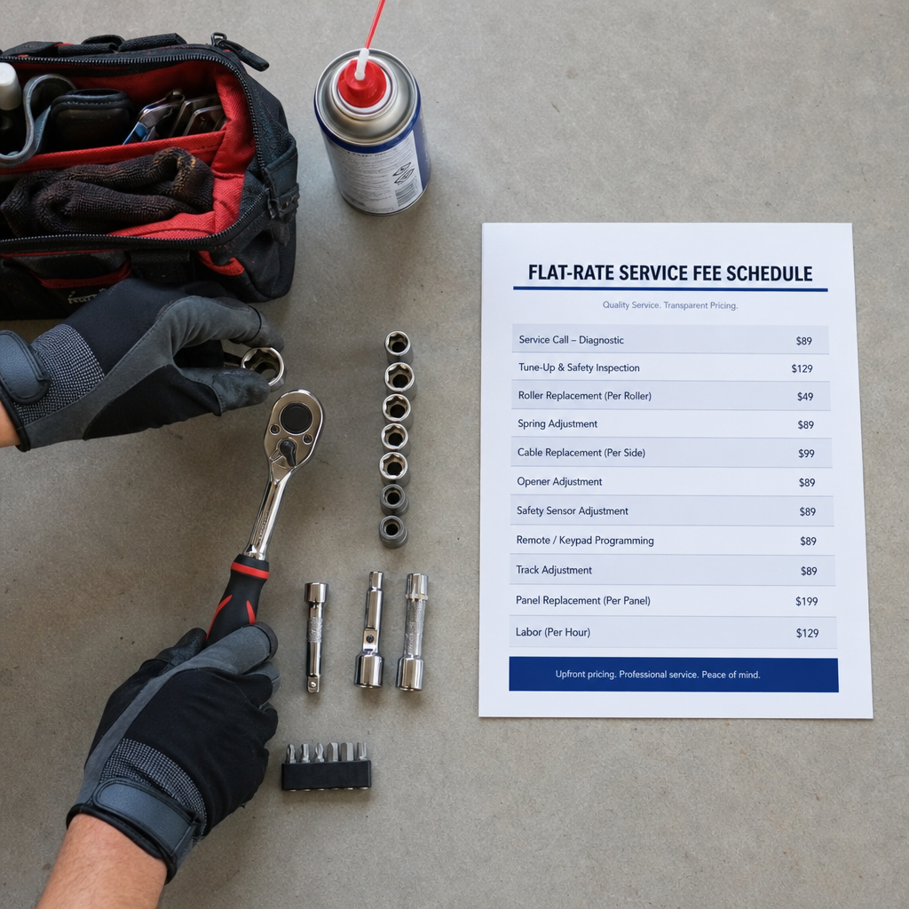 Illustration for bridgeport garage door service fees