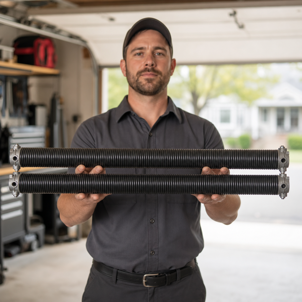 Illustration for broken garage door spring bridgeport