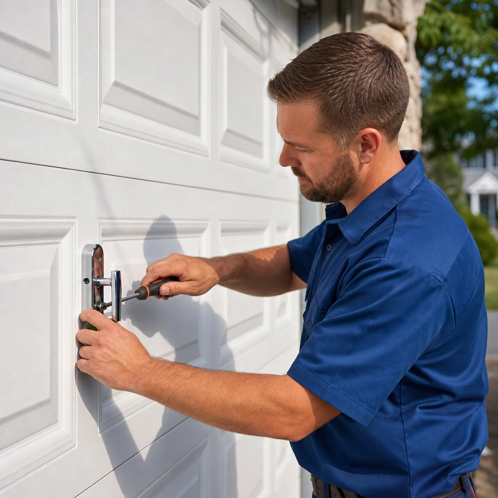 Illustration for garage door lock repair