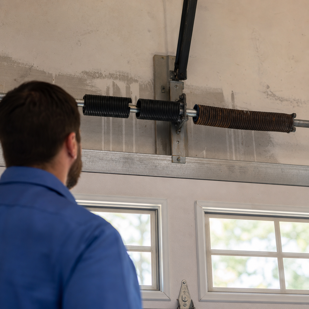 Illustration for cost to fix garage door spring