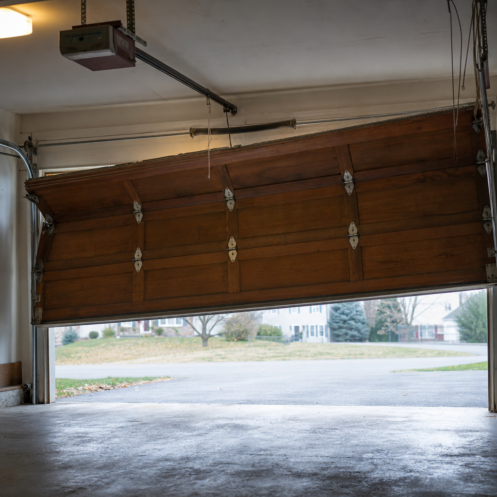 Illustration for fix broken garage door