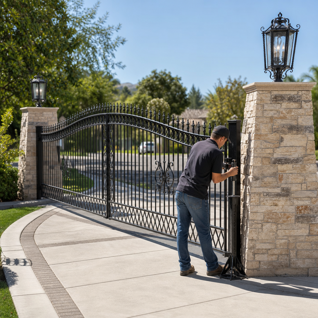 Illustration for gate hinge repair in Brea