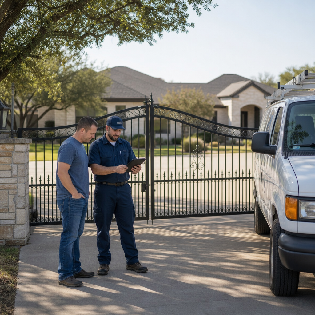 Illustration for sagging driveway gate repair fort worth