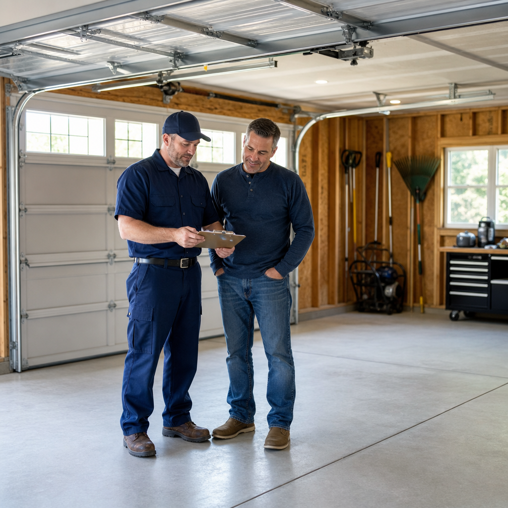 Illustration for emergency garage door repair in Brookville