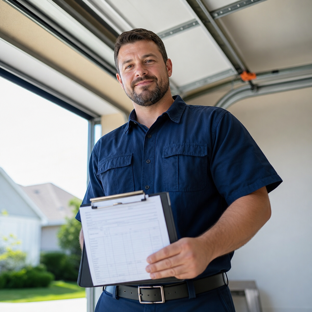 Illustration for garage door repair in Bright