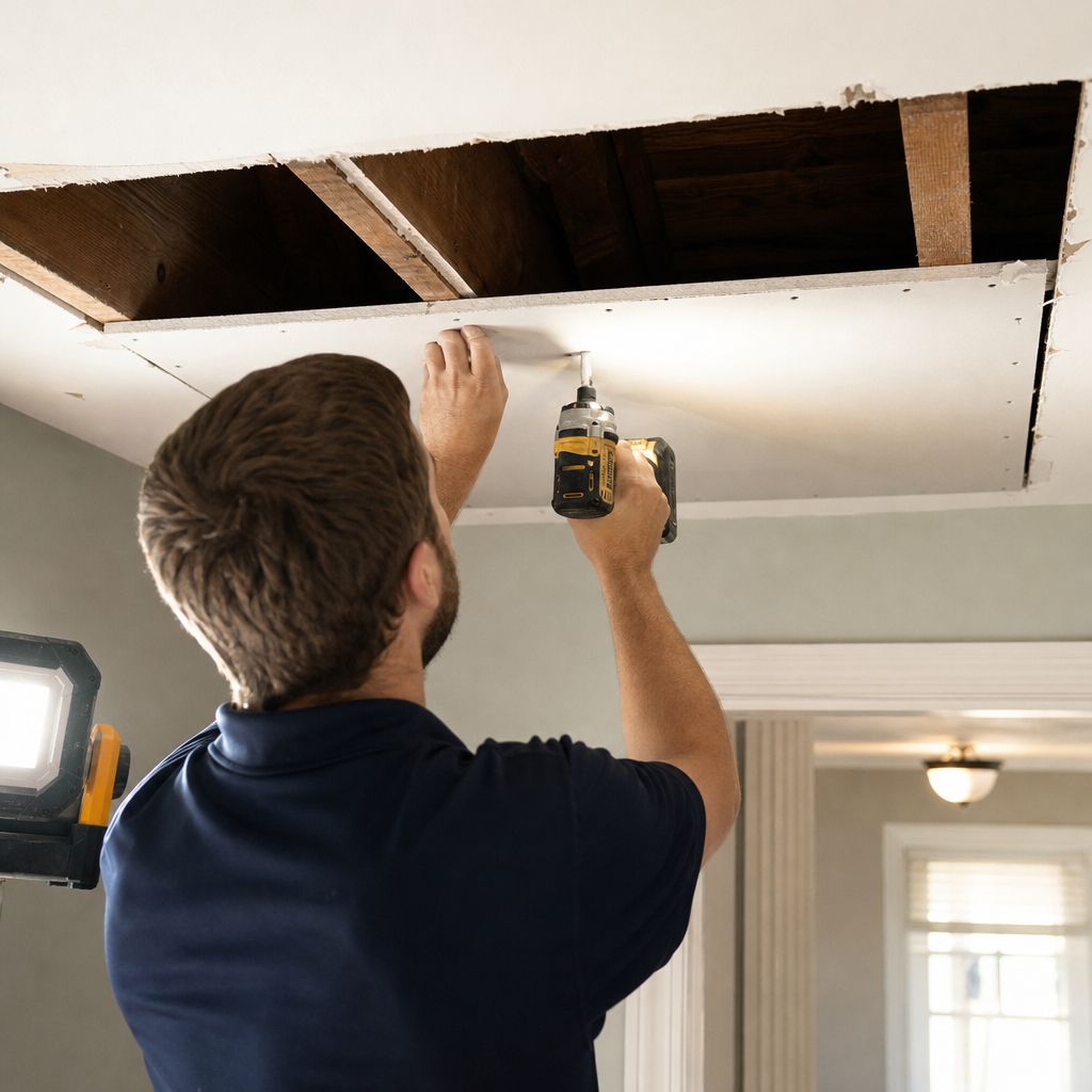 Illustration for ceiling water damage repair in Glendale