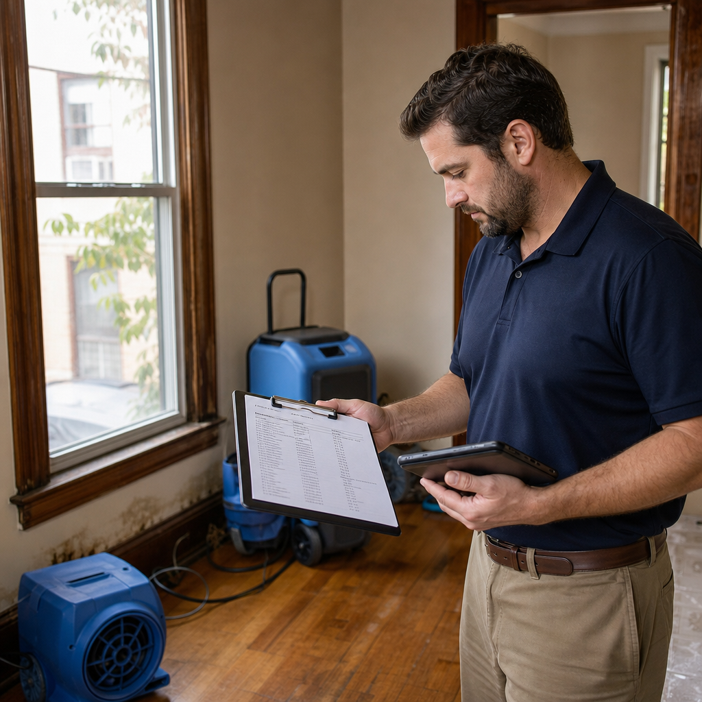 Illustration for emergency water damage restoration in Greenpoint
