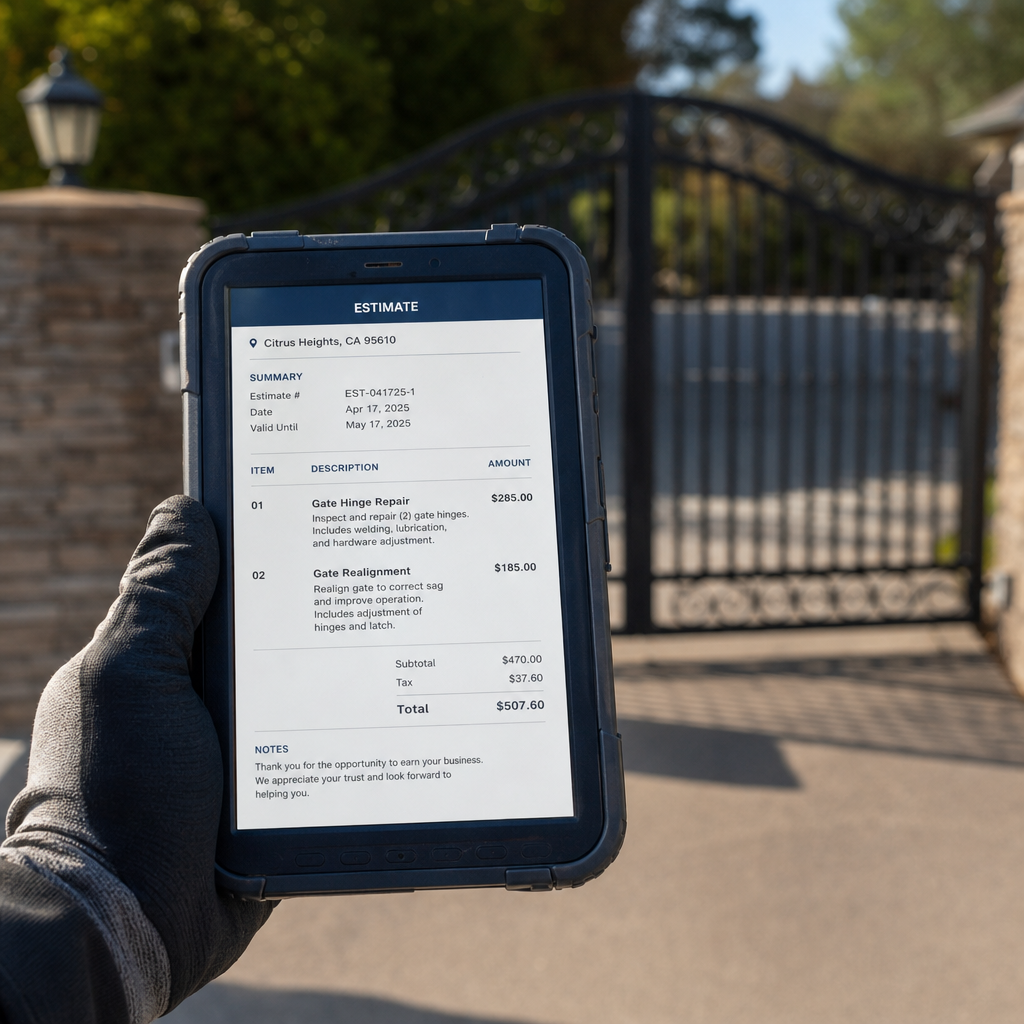 Illustration for gate repair in Citrus Heights