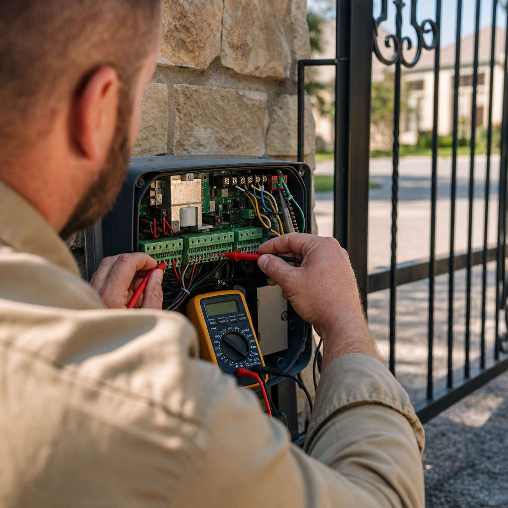 Illustration for automatic gate repair in Pecan Acres