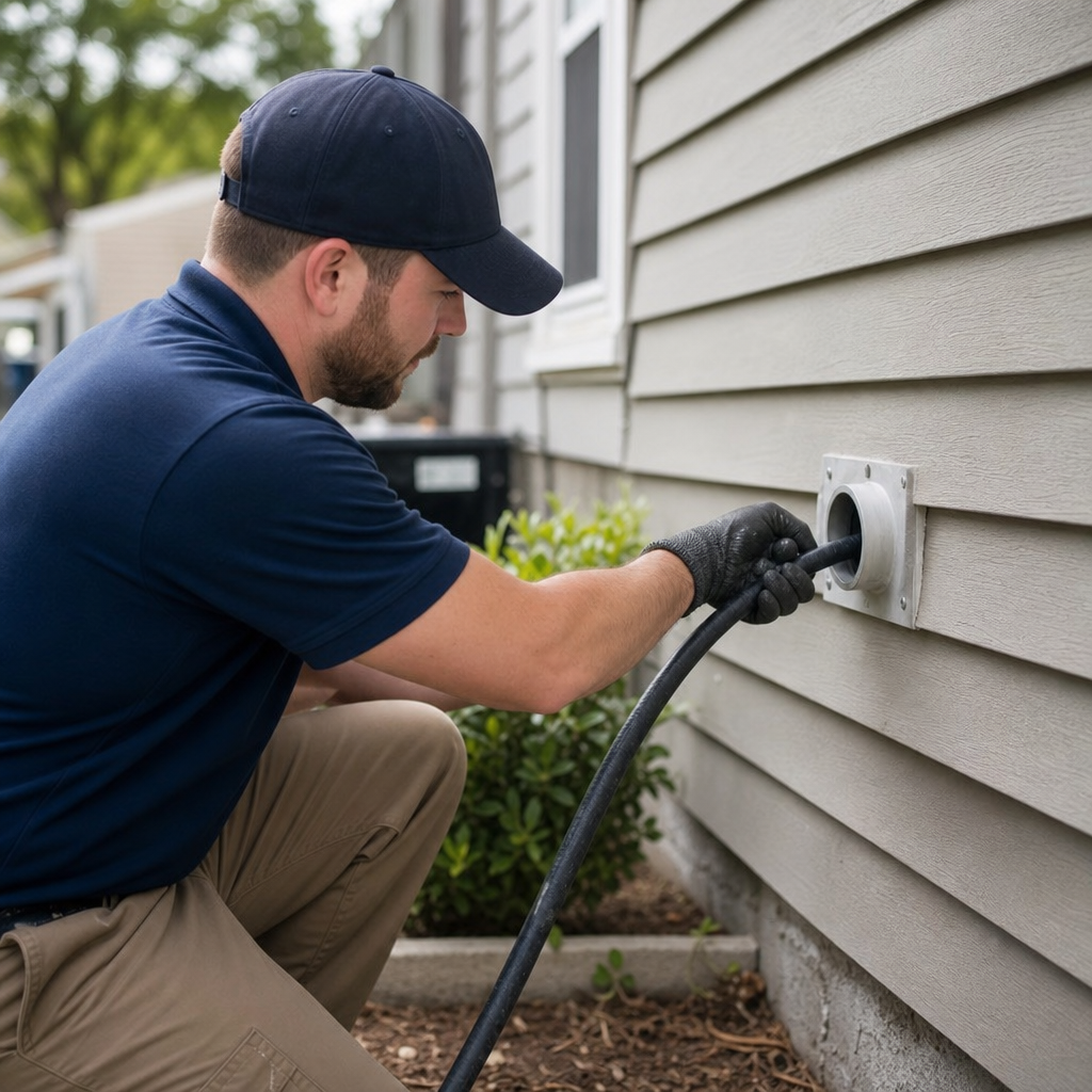 Illustration for dryer vent cleaning