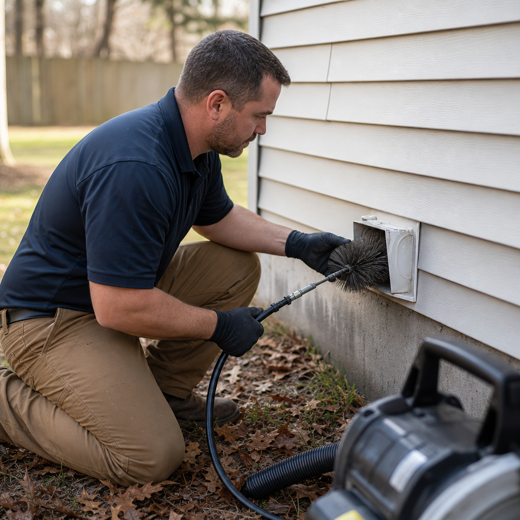 Illustration for professional dryer vent cleaning service