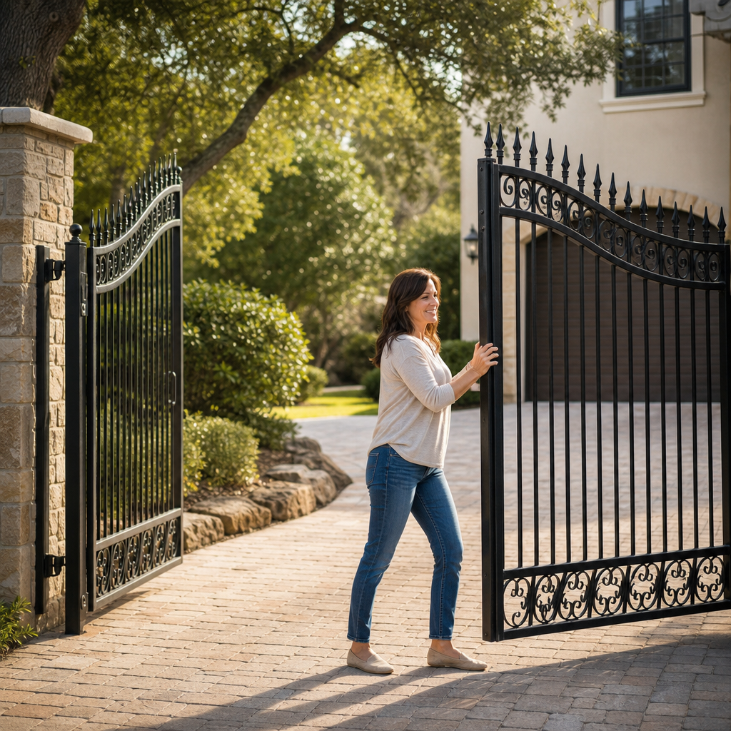 Illustration for how to open electric gate manually