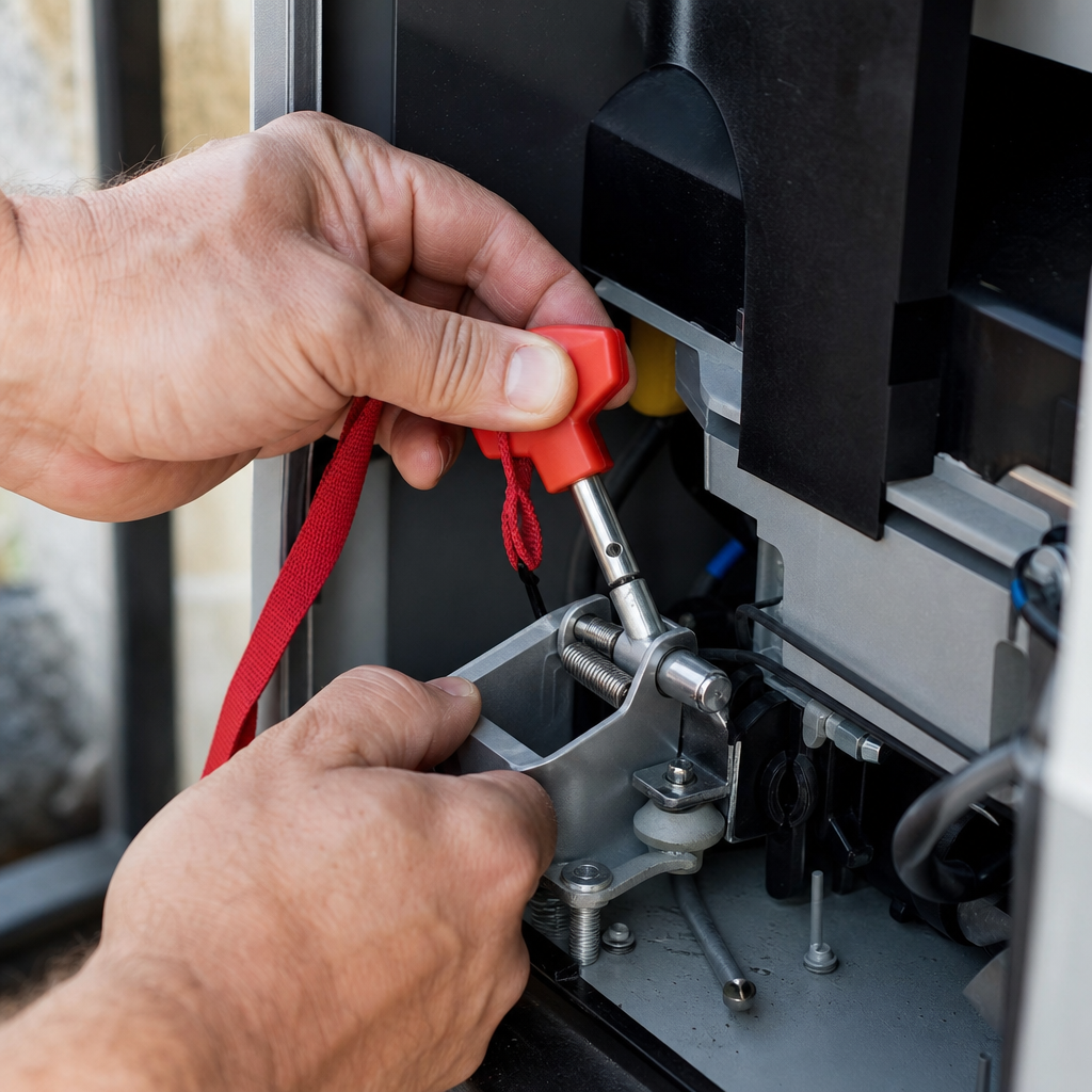 Illustration for open electric gate manually