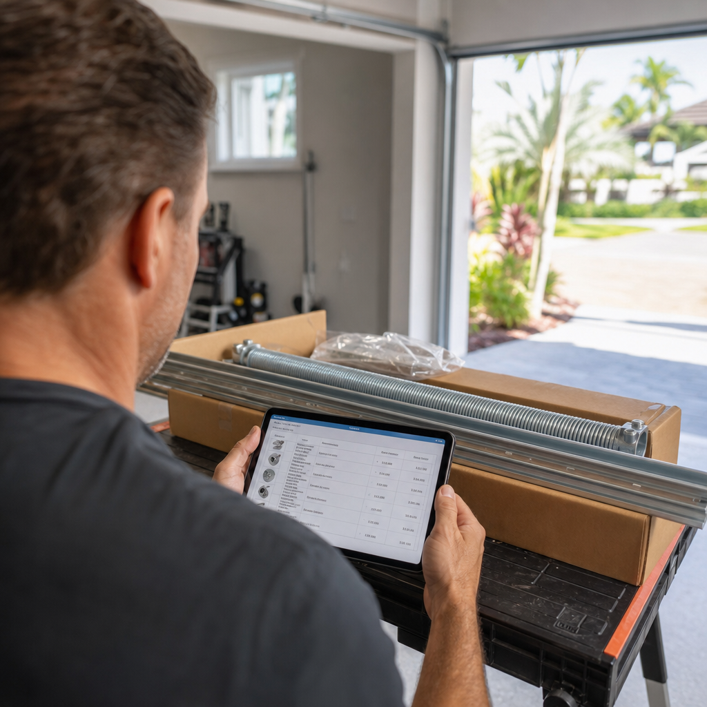 Illustration for garage door parts in North Miami