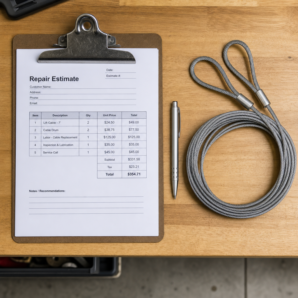 Illustration for garage door cable repair in North Miami Beach