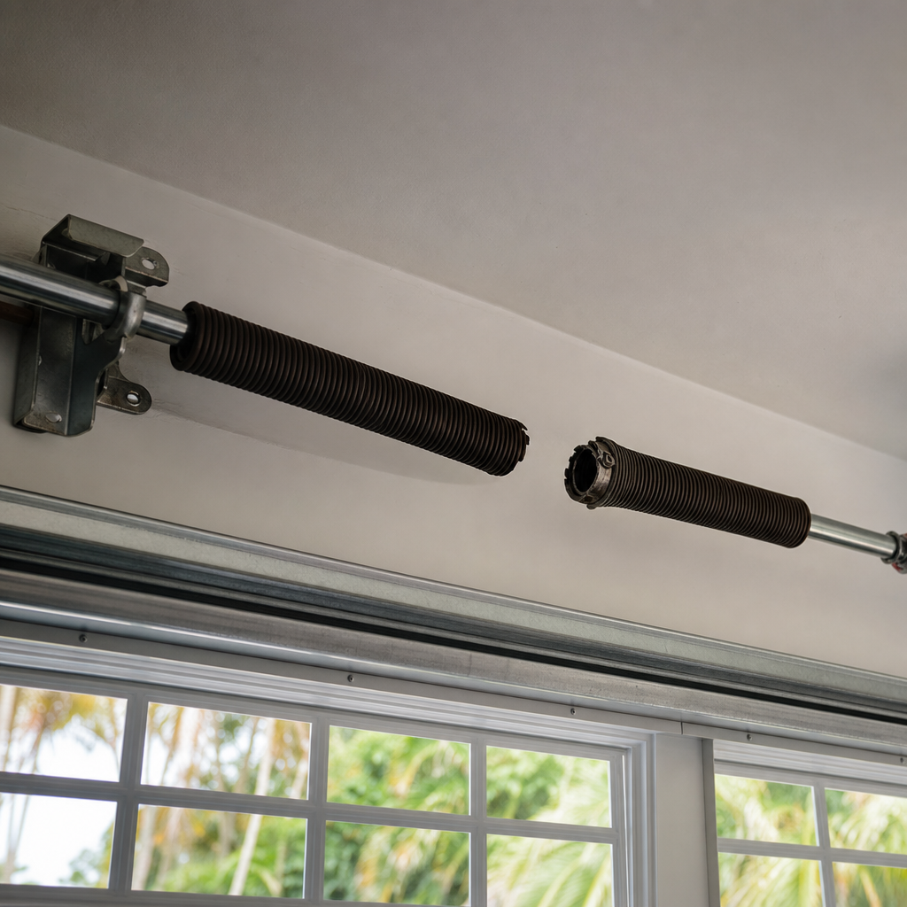 Illustration for garage door spring replacement in Miami