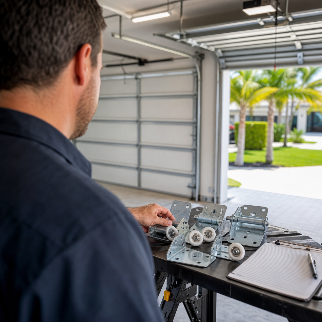 Illustration for garage door parts in Miami