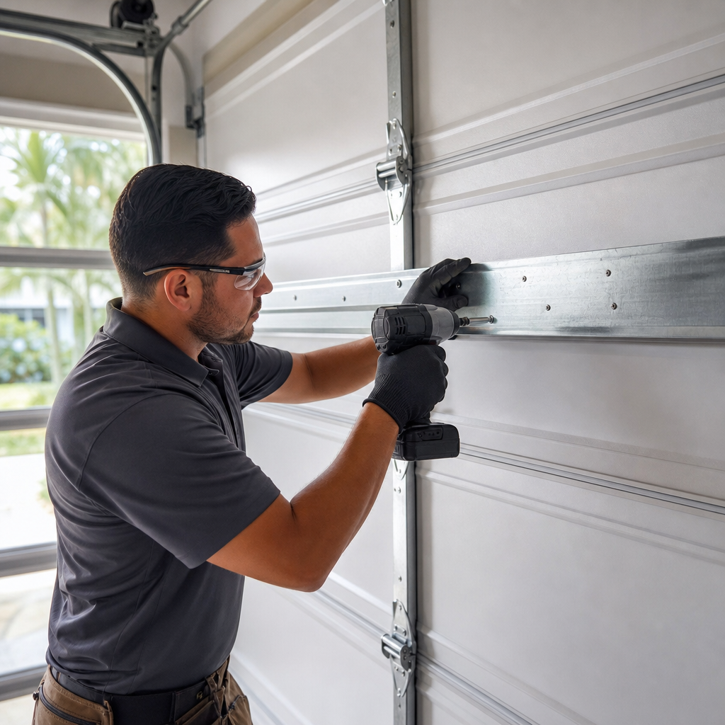 Illustration for garage door installation in Miami