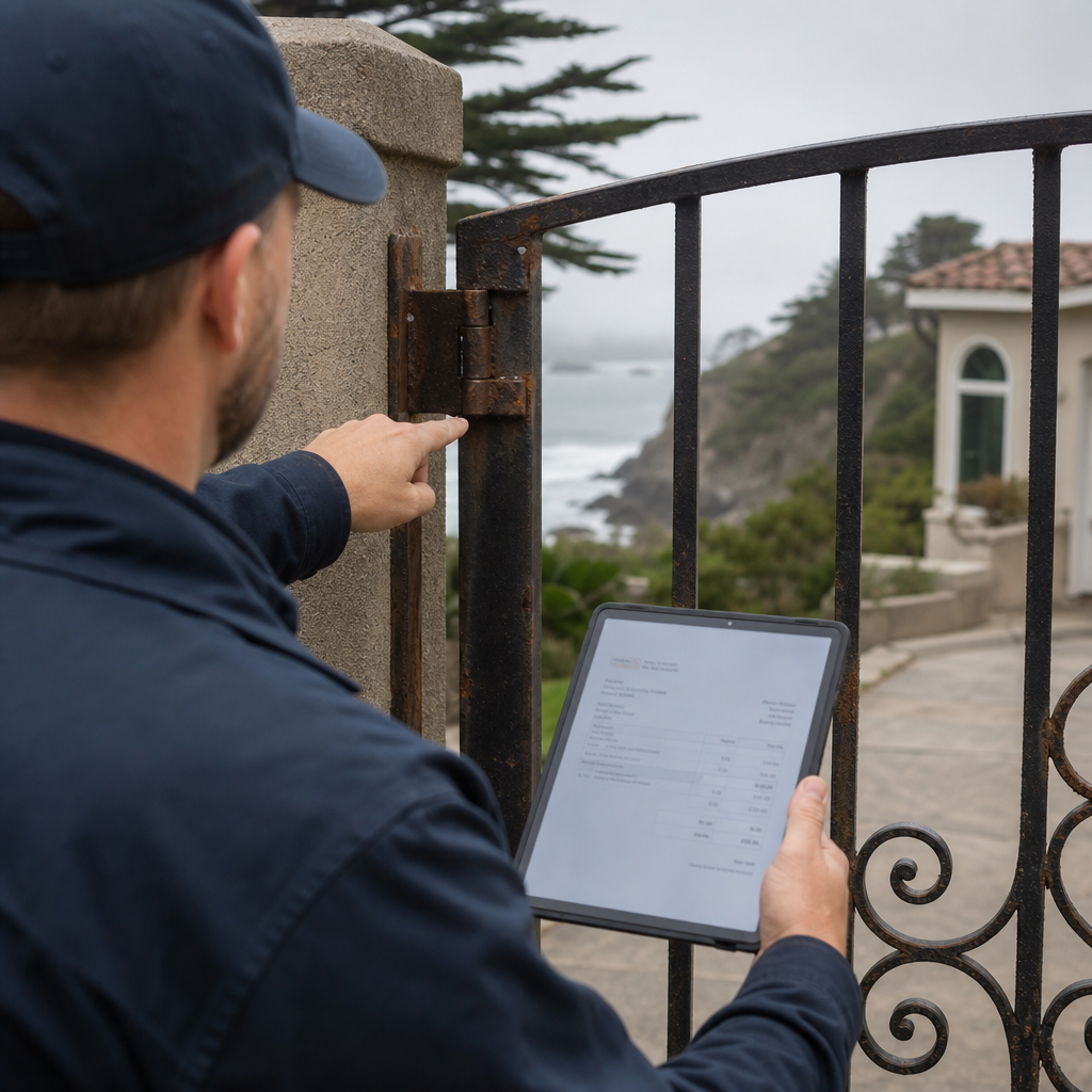 Illustration for gate repair in Pacifica