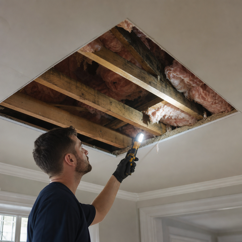 Illustration for ceiling water damage repair cost