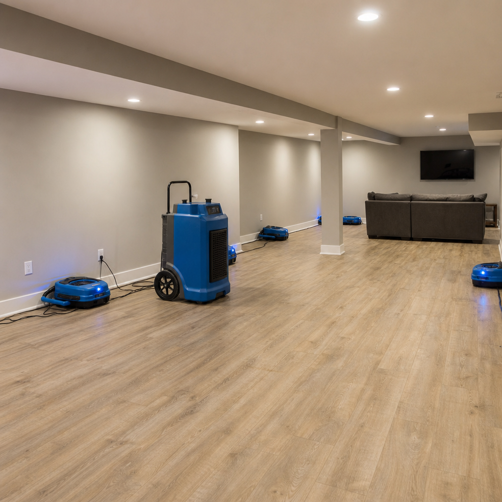 Illustration for basement flood cleanup in Chestnut Ridge