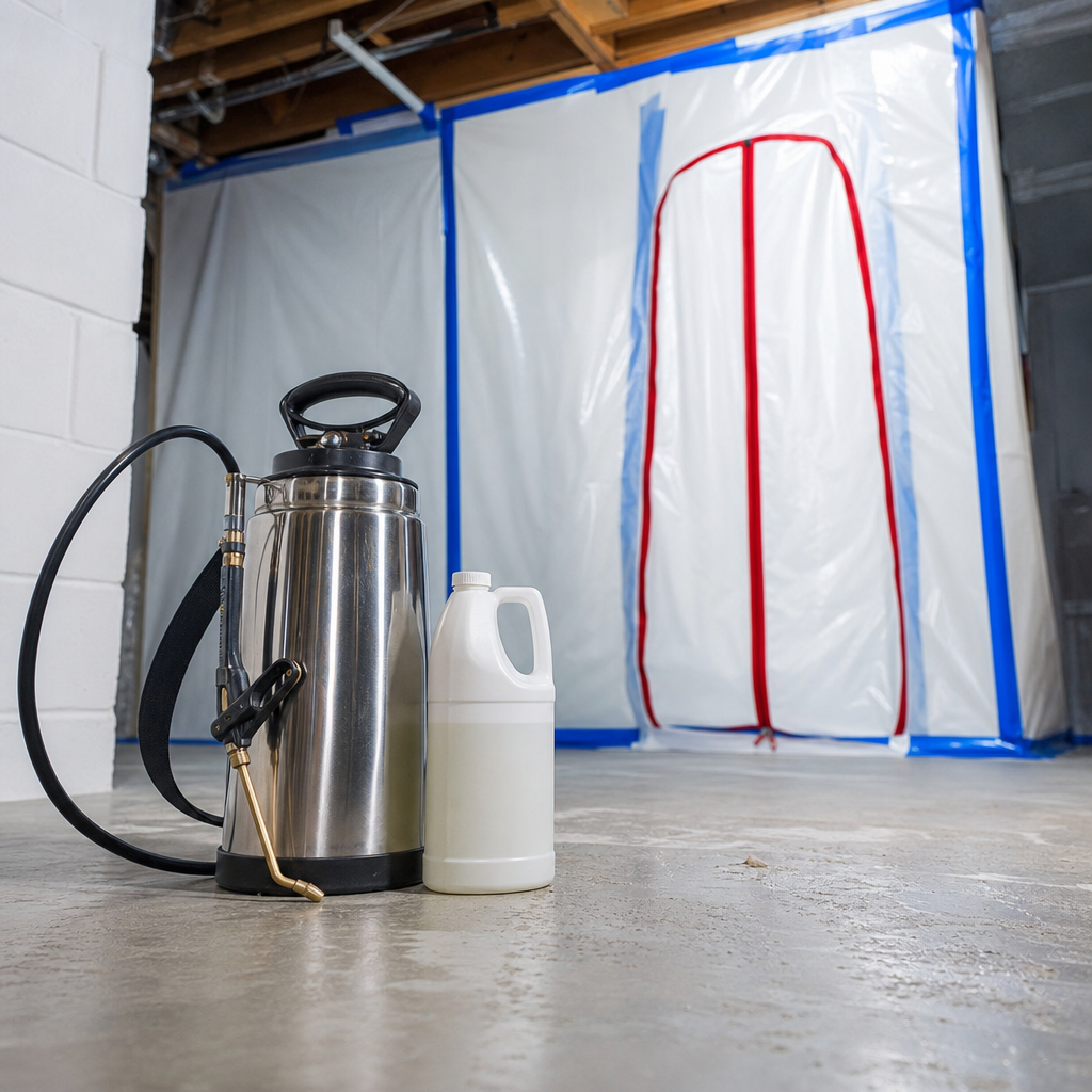 Illustration for sewage backup cleanup
