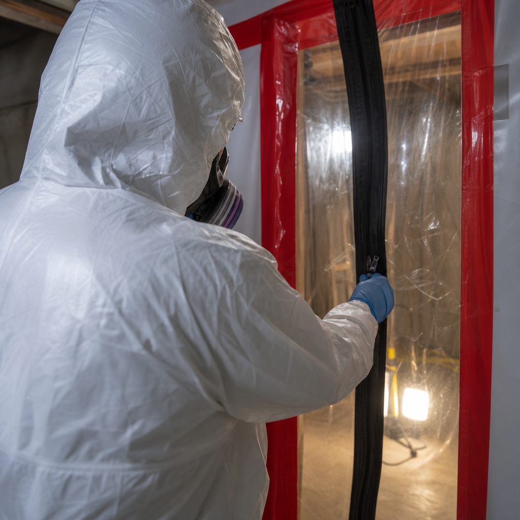 Illustration for protective gear for cleaning black mold