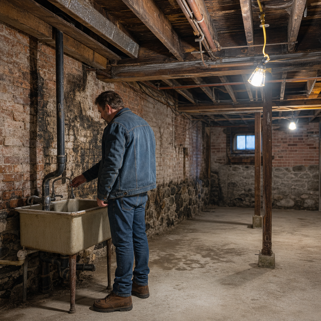 Illustration for basement mold remediation