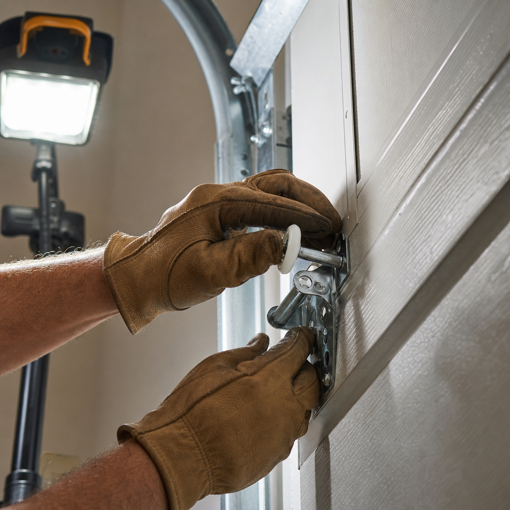Illustration for garage door off track repair
