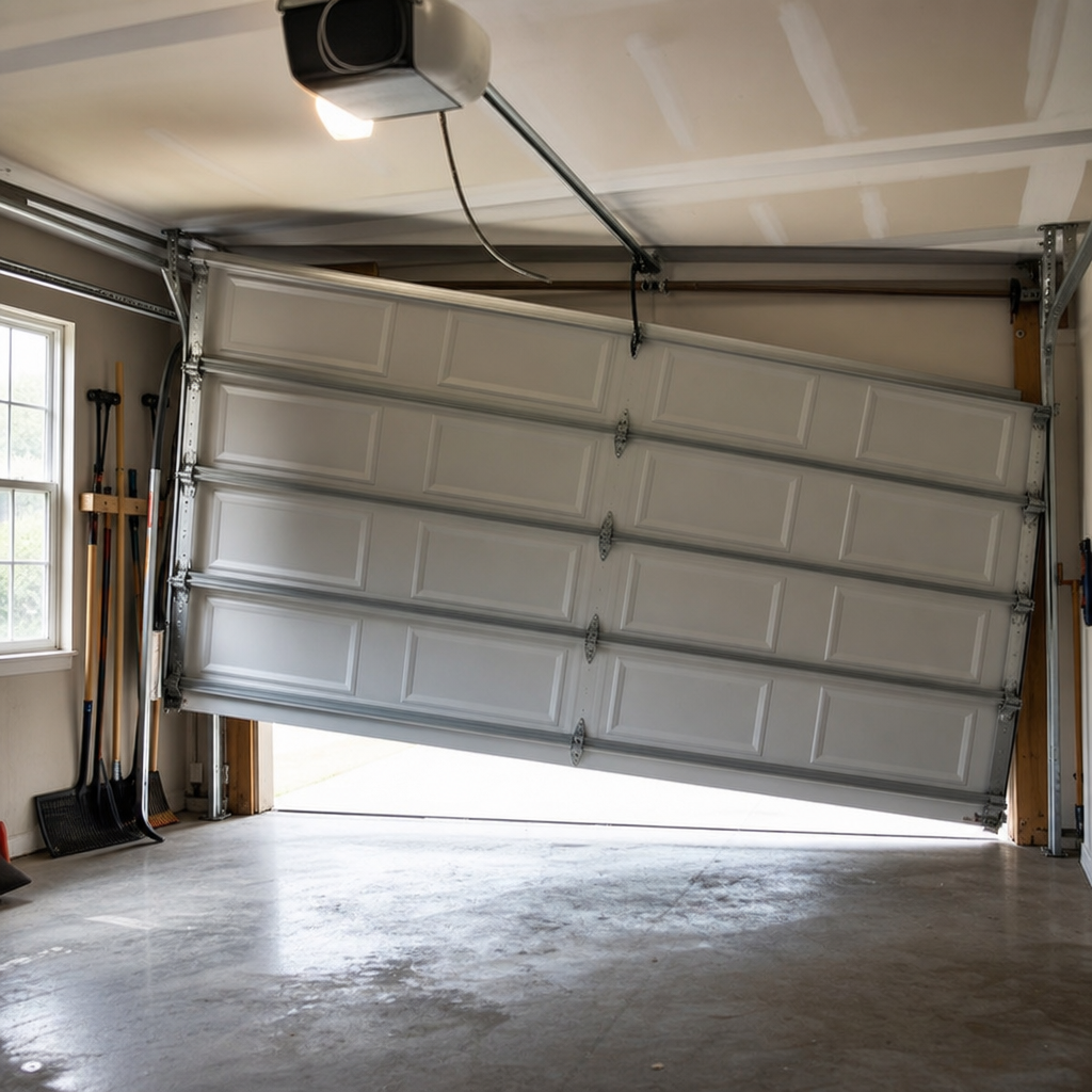 Illustration for garage door off track repair cost