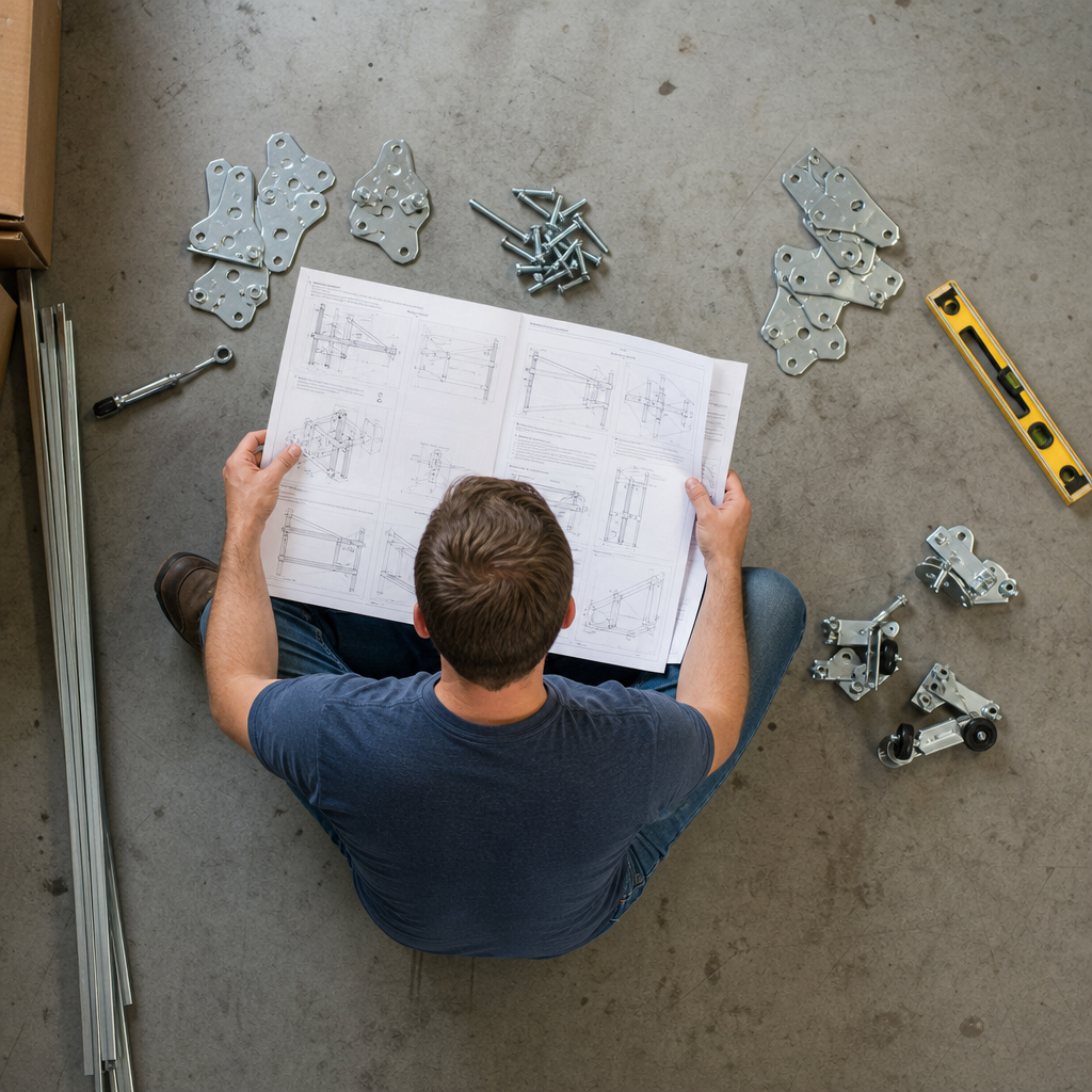 Illustration for new garage door installation