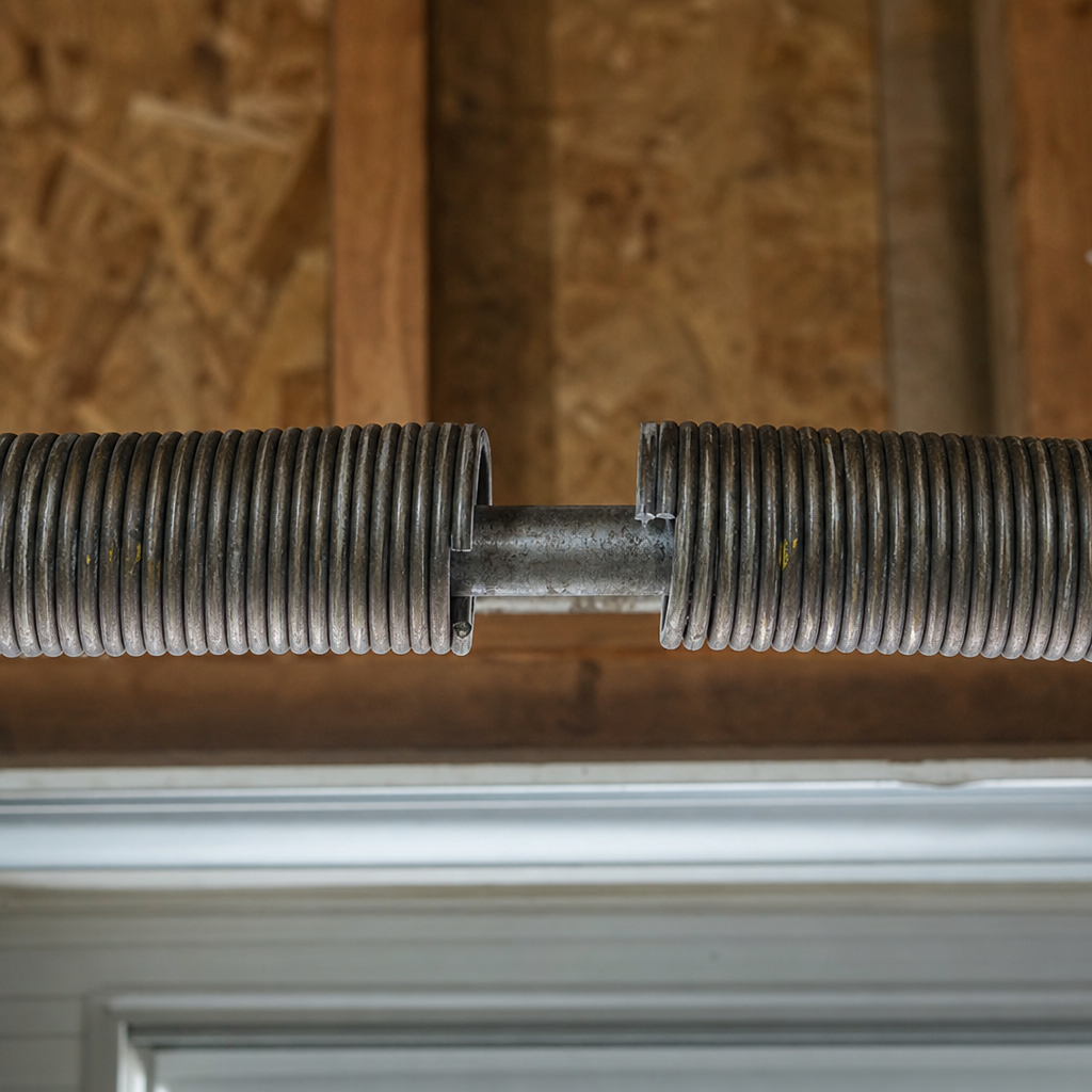 Illustration for residential garage door spring replacement