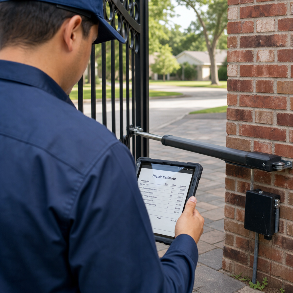 Illustration for electric gate repair in Houston