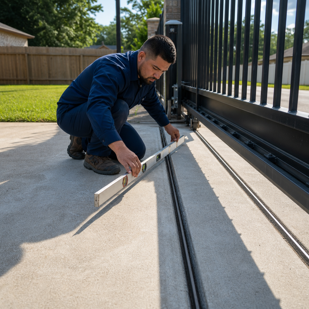 Illustration for gate track repair in Channelview