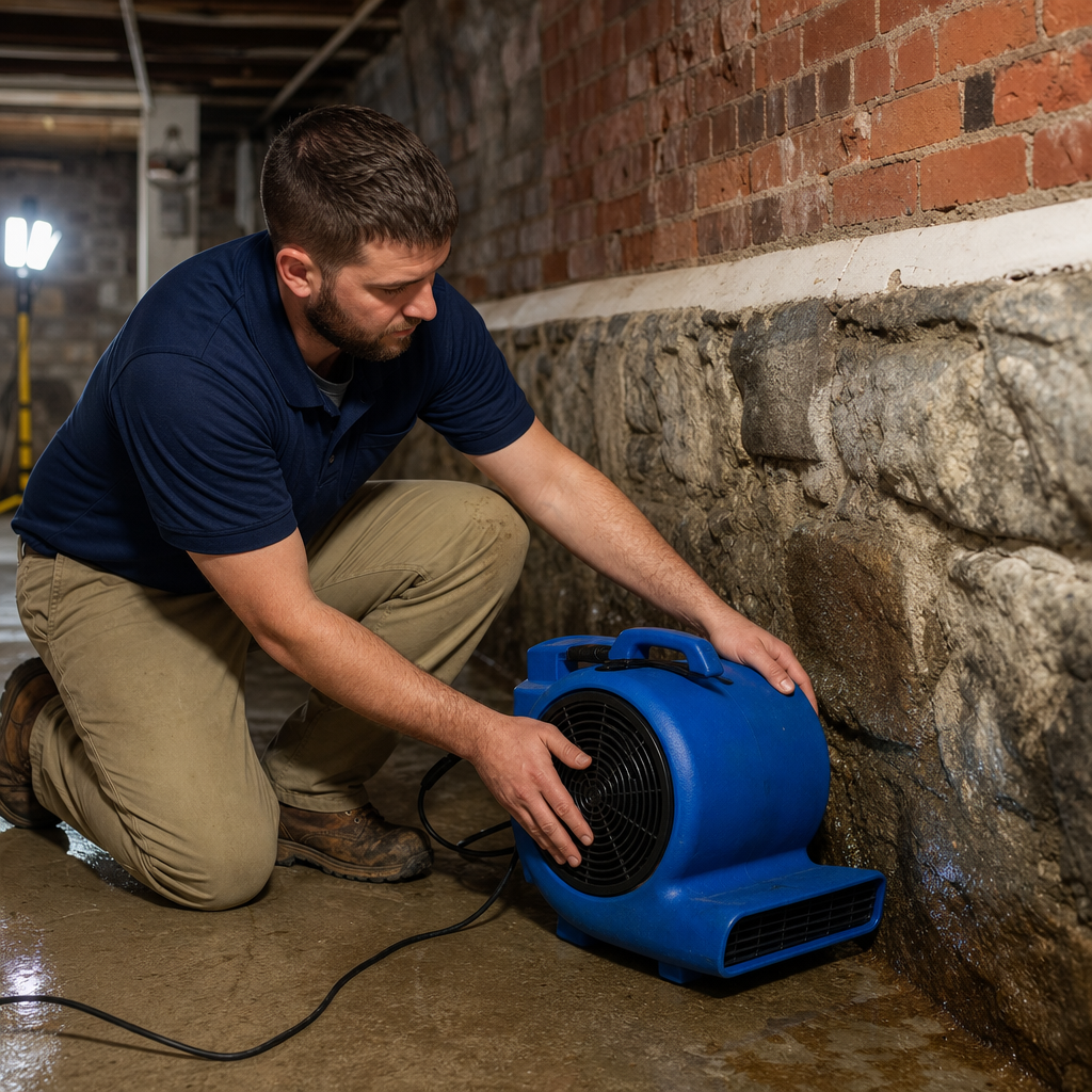 Illustration for water damage restoration in Sunset Park