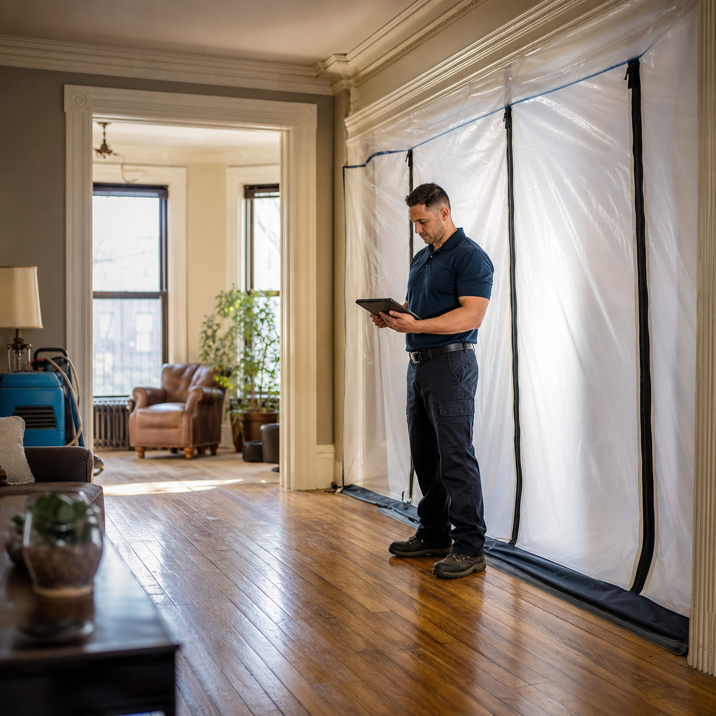 Illustration for emergency water damage restoration in Jersey City