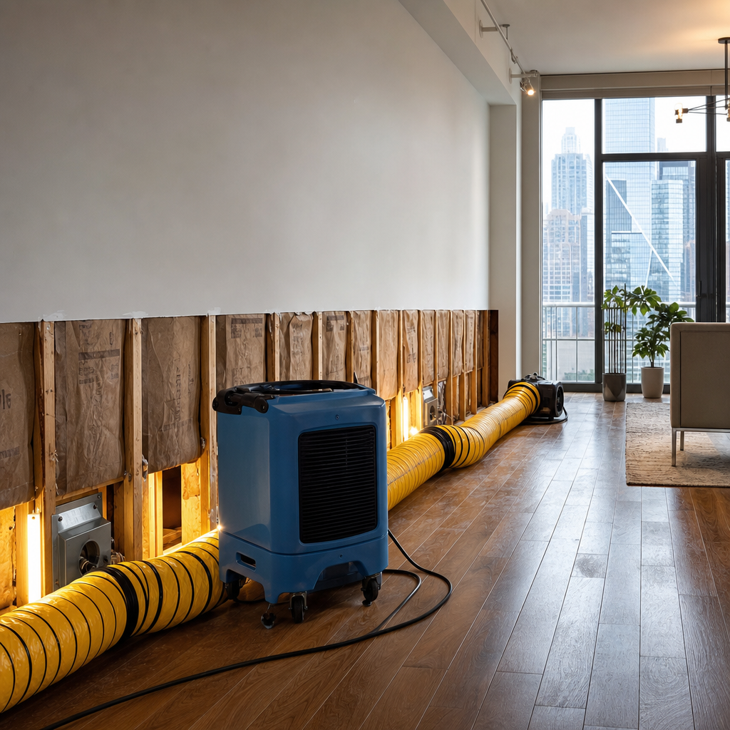 Illustration for emergency water damage restoration in Long Island City