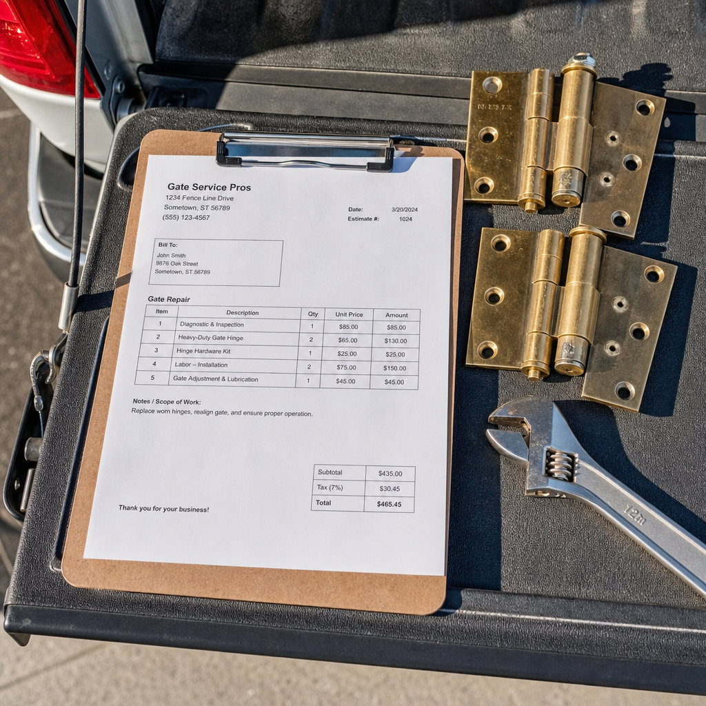 Illustration for electric gate repair cost