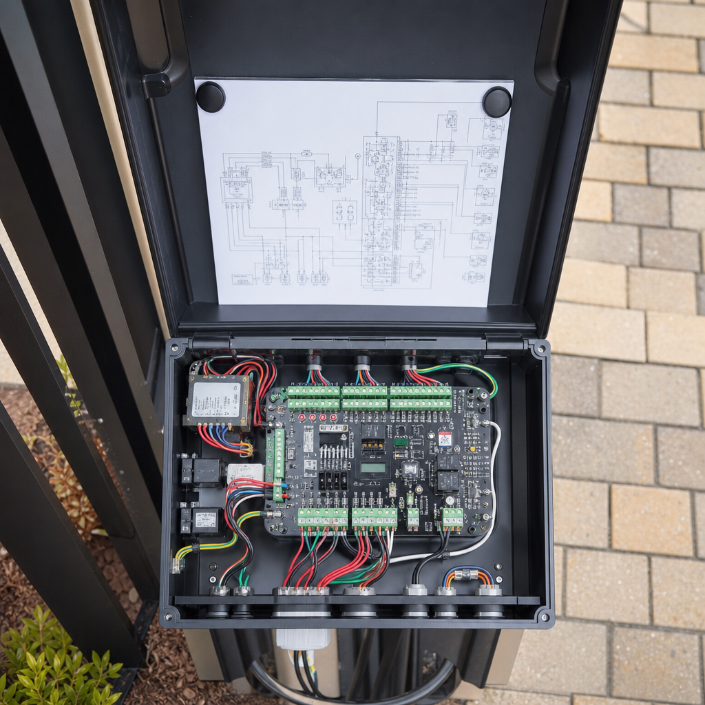 Illustration for electric gate opener troubleshooting