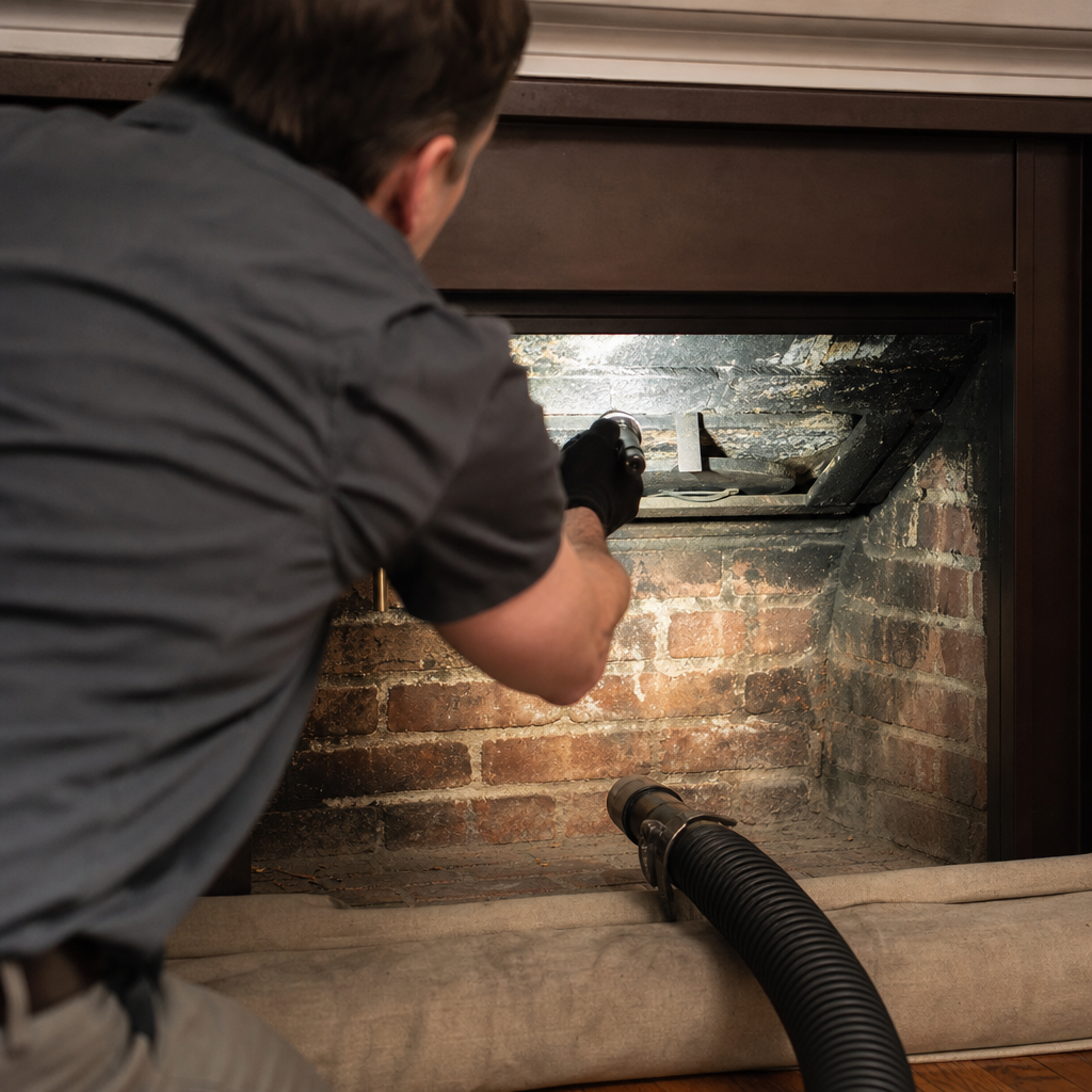 Illustration for chimney cleaning in Weehawken