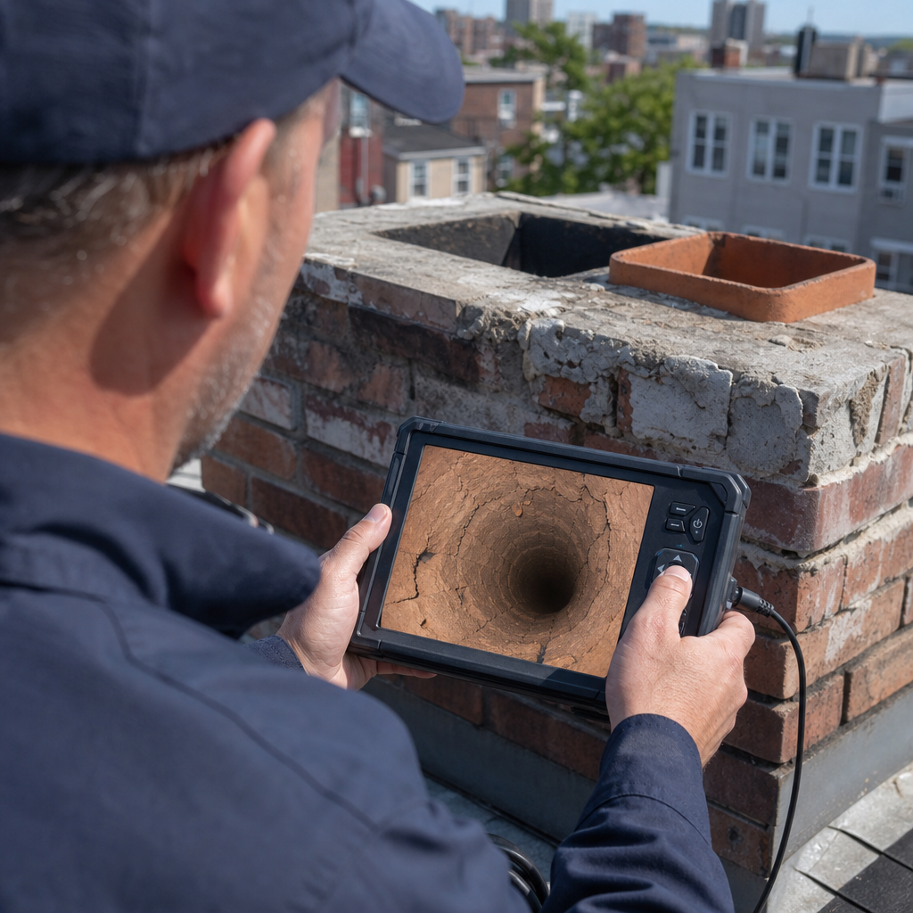 Illustration for chimney cleaning in North Bergen