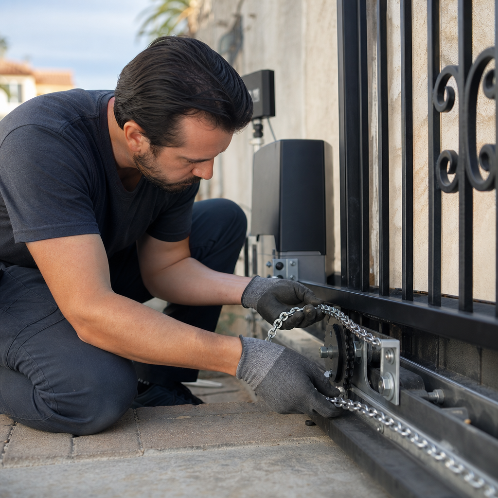 Illustration for automatic gate chain repair